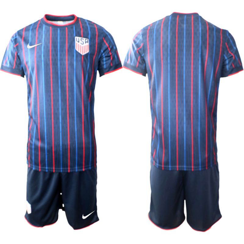 Men 2026 World Cup National Team United States away Blue blank Soccer Jersey 01